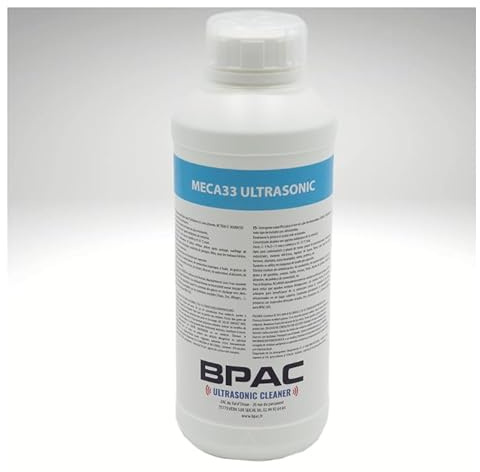 BPAC MECA33 Detergente Meccanico e Industriale - Potente Detergente per Ultrasuoni per Meccanica - Soluzione Sgrassante Prodotta in Francia - 1 Litri - Economico: diluizione dal 2 al 5%