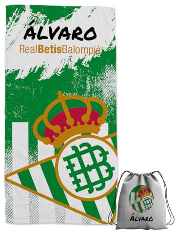 ZPUBLI+ Toallas de Playa o Ducha Personalizadas con Nombre o Frases. Toallas Infantiles, Regalo Infantil Original para baño, Piscina, Playa, Camping. Varias Medidas Disponibles (Betis RBB, 100x50)