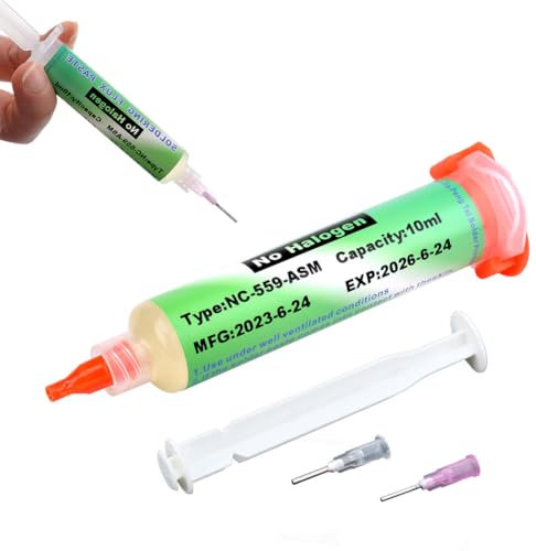 Lötflussmittel, Flussmittel Löten 10ml, Lötpaste Flussmittel, Lötpaste, Lötfett, Solder Paste Flux, Solder Paste, Lötflussmittel, Soldering Flux, Lötzinn Flussmittelpaste mit Nadelspendewerkzeug