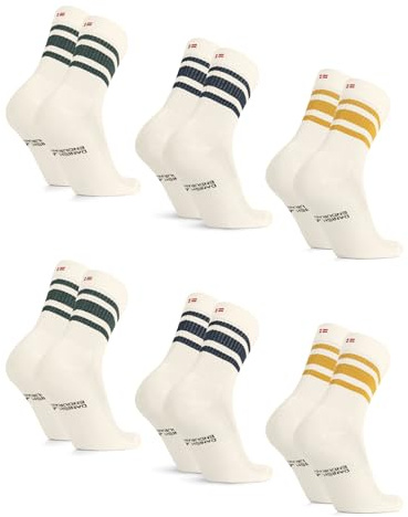 DANISH ENDURANCE Chaussettes de Tennis en Coton, Lot de 3 ou 6 | Chaussettes de Tennis en Coton, Rembourrées et Respirantes, pour le Sport et le Quotidien, Unisexe