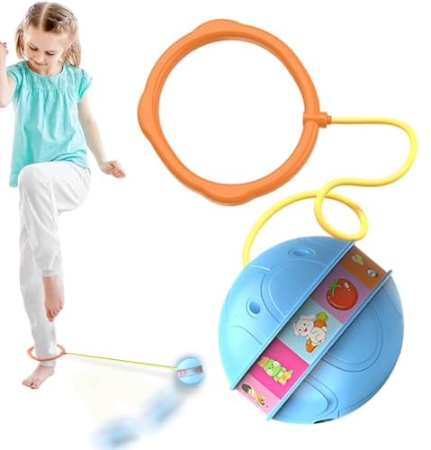 Balle rebondissante lumineuse, jouet de cheville Skip Ball - Boule pivotante clignotante alimentée par batterie - Balle de balançoire de sport lumineuse colorée, pour les de 3 ans et plus à l'intérieu