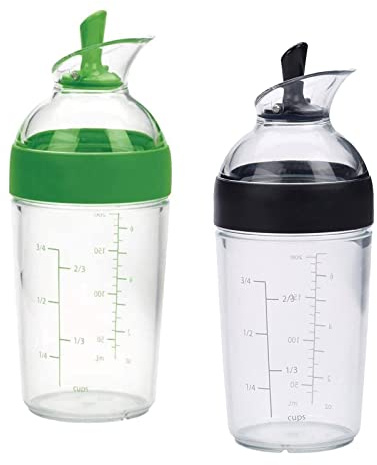 Botellas mezcladoras de aderezo de ensalada de 240 ml de capacidad, coctelera con escala de medición, tapa a prueba de fugas para cocina y restaurante