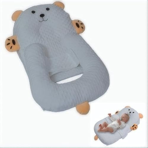 Almohada de lactancia ergonómica desmontable Hardware Tribe - Prevención de reflujo y vómito para recién nacidos, soporte para biberón/lactancia, antibacteriana y transpirable, comodidad del bebé