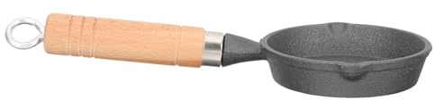 FELTECHELECTR Sartén Pequeña De Hierro Fundido 11cm Diámetro 2.5cm Alto Olla Para Freír Huevos y Pescado Calentador De Aceite Portátil Para Picnic y Camping