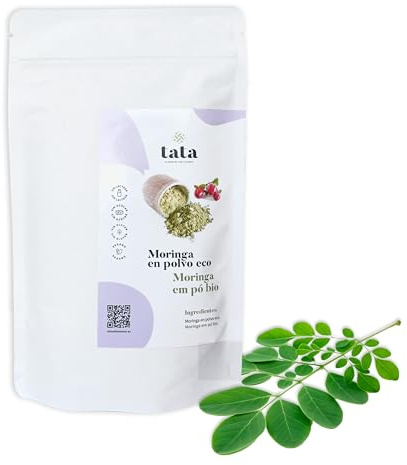 Moringa en Polvo. 100% Natural. Moringa pura en sobre 150 gr. Hojas de Moringa. Hoja en polvo. Planta de Moringa. Superalimento de origen Indio antioxidante.