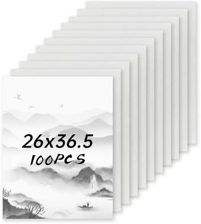 100 PCS Xuan Paper, 36 * 26 cm Sumi Paper Chinese Calligraphy Papers White Chinese Ink Painting Washi Papers for School Office Brush Writing Drawing Supplies