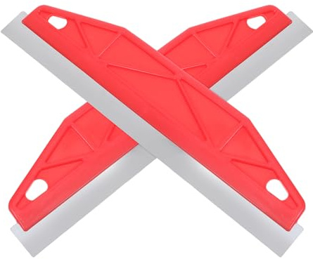 Gatuida Protector de Pintura para Molduras 2 Piezas Acero Inoxidable Rojo, Guía de Corte para Bordes de Paredes y Papel Tapiz, Herramienta Raspadora Profesional para Pintura y