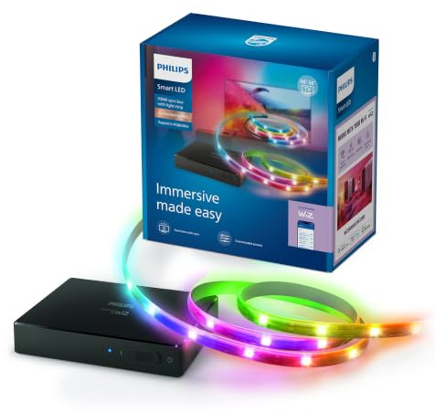 Philips Smart Lighting HDMI 2.1 Sync Box with RGBIC LED Strip, 40-50 Inch | Smart LED, Customisable Light, Easy Install, Bluetooth App and Voice Control, Smart Home, Requires External Video Source