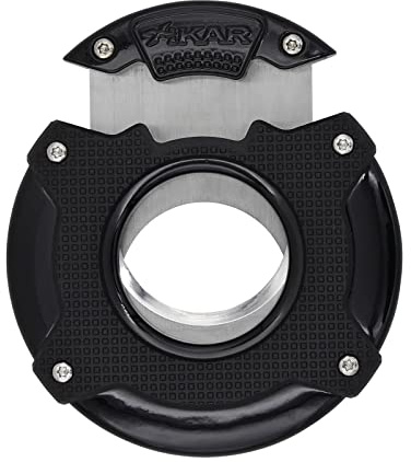 XIKAR Enso - Cortador de puros, cuchillas de acero inoxidable de doble guillotina sincronizadas, sistema de engranajes planetarios, color negro