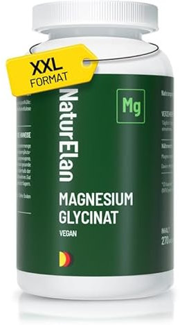 Magnesium Glycinat Hochdosiert Kapseln - 270 Kapseln, 300mg Magnesium pro Tagesdosis, Vegan, Premium: Chelatiertes Magnesiumbisglycinat, hochdosiert