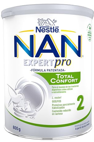 Nestlé NAN TOTAL CONFORT 2 - Leche en Polvo para bebés con trastornos digestivos leves como cólicos o estreñimiento, leche de formula desde los 6 meses, bote de 800g