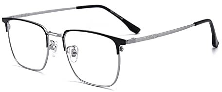 RICCIE Men's retro progressive multifocal photochromic sunglasses, HD aspheric resin lens reader diopter +1.0 to +3.0,01,+3.0