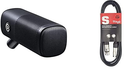 Elgato Wave DX - Dynamic XLR Microphone, Cardioid pattern, Noise Rejection, speech optimised for Podcasting, Streaming, Broadcasting, No Signal Booster Required, works with any Interface, Black