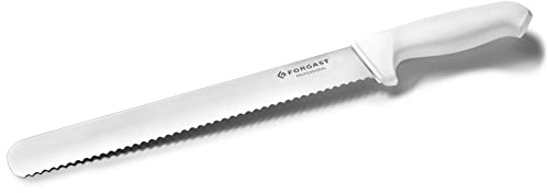 Forgast, Coltelli da Cucina Professionale, Coltello Pane Torte, Coltello Pasticceria, Lunghezza 30 cm, Coltelli da Tavola, Coltello da Chef, Lavabile in Lavastoviglie, Bianco