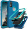 YmhxcY for iPhone XR Case Shockproof Dropproof Dust-Proof Drop Proof 3-Layer Durable Phone Case Heavy Duty Protection Phone Case Cover for Apple iPhone XR 6.1 inch-Blue/Turquoise