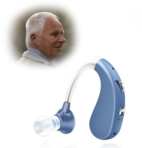 Britzgo Dispositivo ricaricabile Cancellazione del rumore semplice ma potente che dura fino a 40 ore Aiuta gli anziani a godersi meglio la vita (blu) (1)