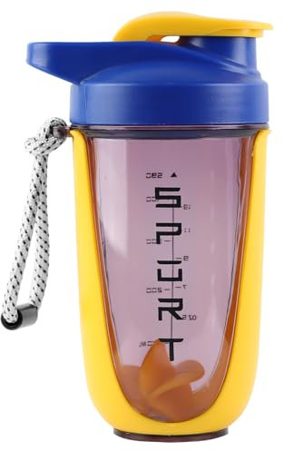 EACHPT Protein Shaker 600 ml Coctelera de Proteínas para batidos Complementarios, Shaker Proteine con tapón de rosca, tamiz y escala de Medición A prueba de fugas, sin BPA ni DEHP