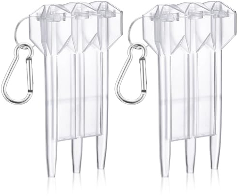 Sonwyoung 2 Pack Plastic Dart Case with Lock Buckle Portable Hard Steel Dart Carrying Case Soft Tip Darts Holder Transparent Protective Storage Organizer Box for 3 Darts(Clear,Classic Style)