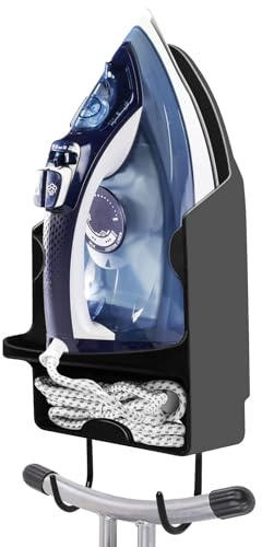Newthinking Electric Iron Holder with Hook, Wall Mounted Iron Stand and Ironing Board Holder for Laundry Room, Laundry Cupboard, Utility Room