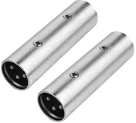 Operitacx Lot de 2 Connecteurs XLR Mâle à Mâle 3 Broches, Adaptateur en Alliage D'aluminium et Cuivre, pour Mixeur et Haut-Parleur
