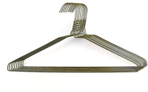 DODIN HOME - Confezione da 100 grucce in filo di bronzo, salvaspazio, in metallo, con barra per pantaloni, vestiti, magliette e vestiti (bronzo 100)