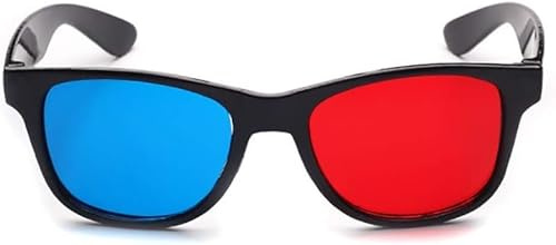 Red and Blue 3D Glasses Universal TV Movie Dimensional Video Frame 3D Glasses DVD Game Glass 3D Style Glasses for 3D Movies Games, 3D Viewing