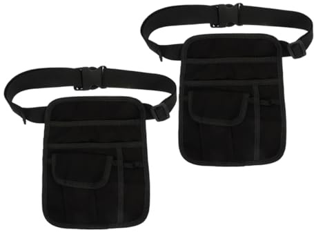 LIFKOME 2pcs Waiter Server Apron Bag: Waist Server Apron Pouch - With Waist Belt - Money Bag For Restaurant Tip Change Check Accessories Holder