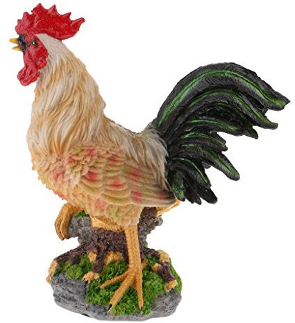 Sharplace Animaux Réaliste Figure Artificiel Sculptures en Résine Statues Jardin Décoration, Coq