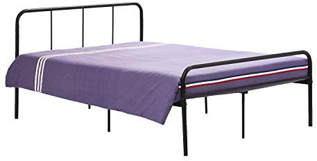 DORAFAIR Doppelbett aus Form Metallstruktur, Metallbett Bettrahmen Bettgestell für Kinder Erwachsene, 140 x 190 cm