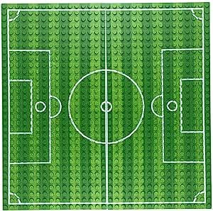 FBARTL Bauplatte mit 2-Blöcken, 25,4 x 12,7 cm, kompatibel mit den meisten Produktbasen, Fußballfeldform, grün