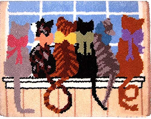 Latch Hook Rug Kits 20.5 X 15 Inch DIY Needlework Unfinished Crocheting Rug Kit with Color Preprinted Pattern,Zd592