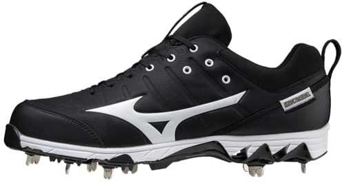 Mizuno Ambition 2 9-Spike Herren Metall Baseball Cleat 10 1/2, Schwarz/Weiß, 44 EU