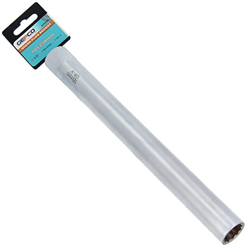 GEPCO 18 mm Zündkerzenschlüssel 250 mm extra lang 3/8 SW Stecknuss mit Haltemagnet für Motorrädern Quads kompatibel mit Yamaha Kawasaki Honda Suzuki