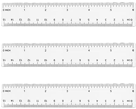 Mebamce 3 Pack Clear Plastic Ruler 6Inch Shatter Resistant Metric Transparent Straight Measuring Ruler Tool for Student School Office - 15cm