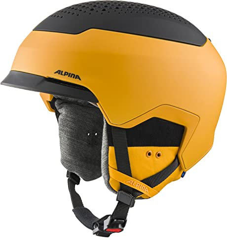 ALPINA GEMS - sicherer, perfekt klimatisierter und komfortabler Skihelm für Erwachsene, mit waschbarem Innenfutter - Burned-Yellow Black matt - S (51-55 cm)