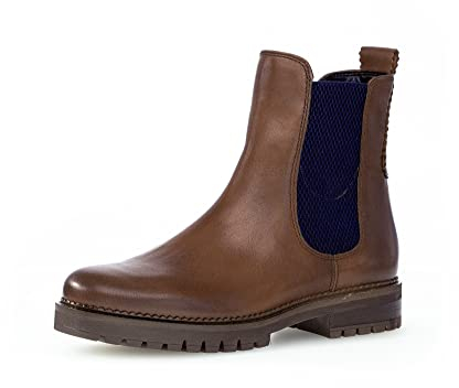 Gabor Damen Chelsea Boots, Frauen Stiefeletten,Wechselfußbett,Komfortable Mehrweite (H),Schlupfstiefel,warm,sattl/EF(FL/River),38 EU / 5 UK