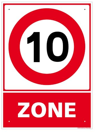 Signalétique.biz France - Panneau Zone 10 Alu 2 Mm - 300 X 420 Mm Signalisation Rectangulaire Prépercée Avec Kit De Fixation Fabrication Française