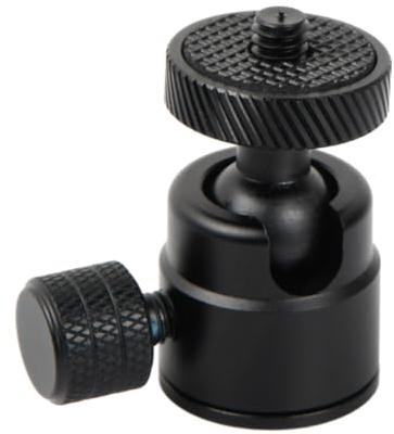 Anseom Mini Cabeza de Trípode, 360° de Rotación con Cabezal de Bola de 25 mm de Diámetro y Base de Rosca de Rosca de 1/4 Pulgadas, Compatible para Teléfono/DLSR/luz de Flash/Monitor