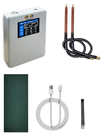 PAMENET Poste à souder portable avec écran couleur de 2 pouces, 80 vitesses, machine à souder par points de charge réglable de 2,4 A pour batterie 18650