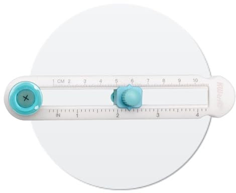 Cirkulär pappersskärare: Cirkulär kompassskärare, pappersverktyg för klippbokning | 14,5 x 2,4 x 4 cm cirkulär roterande skärare med klar skala, klippverktyg för