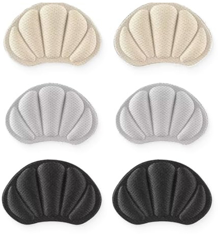 3 Pairs Coussinets de Talon, Autocollant Protege Talon Chaussure Cousinette,Sport Antidérapant Baskets Autocollant Inserts de Talons,Protecteur de Soins des Pieds(Gris&noir&Couleurs de Peau)