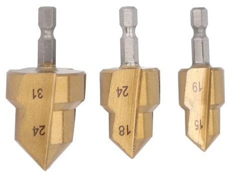 Juego de Brocas Escalonadas para Tuberías de Agua, Broca Escariadora para Acero, Accesorios de Perforación con Vástago Hexagonal, Herramientas Profesionales para Reparación de Cañerías y Fontanería