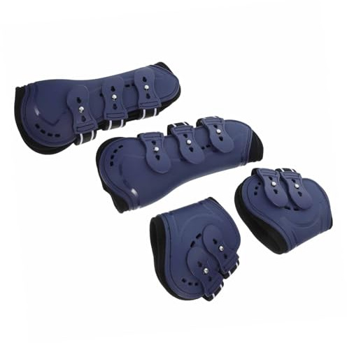 POPETPOP 4piezas Botas para Patas De Caballo Protectores para Tendones Botas Deportivas para Caballos Protección para Patas De De Obstáculos Color Azul Mediana