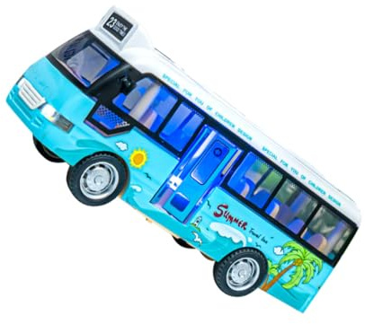 ERINGOGO Autobús Escolar de Juguete con Luces y Sonidos Simulado de Puertas Abatibles Juguete Educativo para Niñas Color Azul