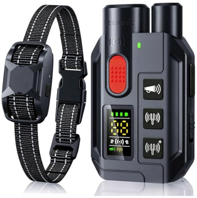 Anti Bark Collar with 3300ft Remote, 3 Modes (Beep, Vibration, Ultrasonic)
