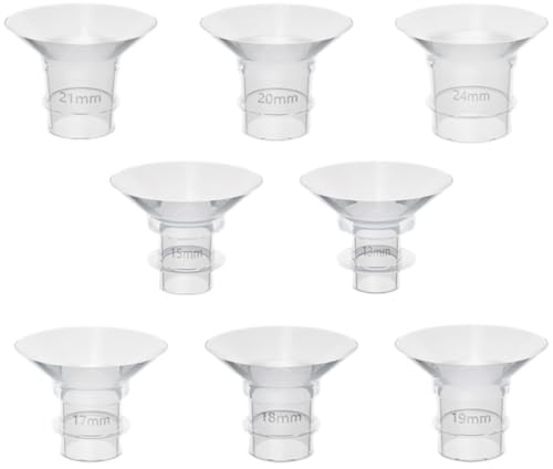 TOYANDONA Inserts de Bride Silicone 8 Pièces 13-24 MM Accessoires pour Tire-Lait Portable Adaptateurs de Taille 13-24 MM pour Embouts Allaitement Confortables
