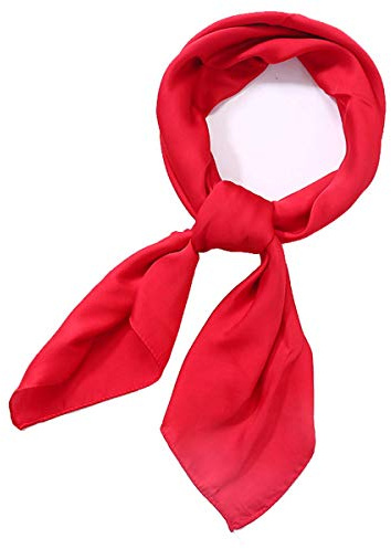 AOLIGE Hair Scarf Satin Head Neck Scarfs for Women (red), Medium