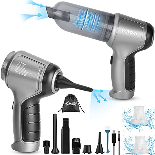 WADEO 3-in-1 Handstaubsauger Akku 9000Pa, Kabelloser Autostaubsauger Stark USB aufladbar, Mini Handstaubsauger 40 Minuten Laufzeit, Multifunktionaler Staubsauger für Auto, Zuhause, Büro