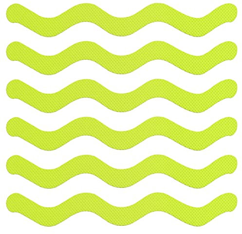 sourcing map 6uds Antideslizante Bañera Pegatinas Baño Ducha Piso 7.1 Antideslizante Pegatina Cinta S-Forma Estilo Calcomanías para Baño Cocina Bañera Escalones Escaleras, Césped Verde