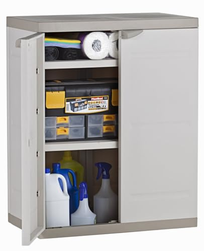 Jardin202 - Armario Medio de 2 Estantes | Titanium Beige | 70x44x88 cm | Beige